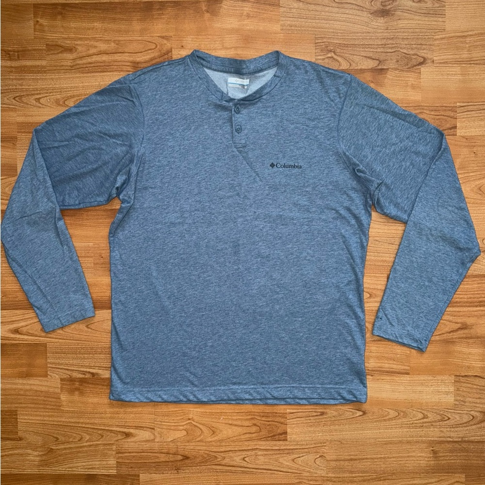 Columbia Mens Size S Blue Omni-Wick Long Sleeve Pullover Casual Used Shirt